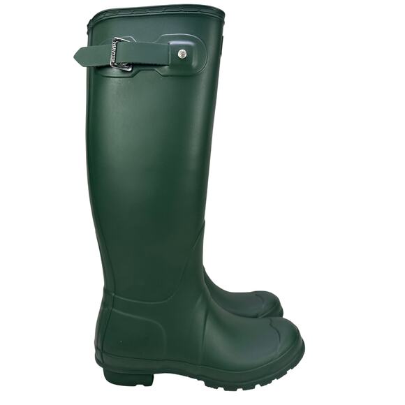 Hunter Shoes - Hunter Original Tall Rubber Rain Boots Womens 7 Hunter Green HGR Buckle